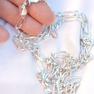 Mens Sterling Figaro Chain
